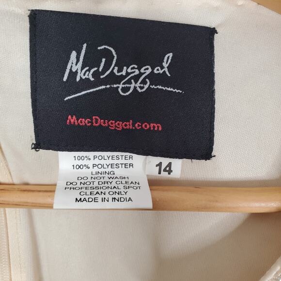 Mac Duggal 5526 Sleeveless Sequined Midi Cocktail Dress Rosewood Cream Size 14 - Picture 11 of 12